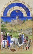 Month August with Zodiac Sign from the 15th century book of hours 'Très Riches Heures' Month August with Zodiac Sign from a Book of Hours