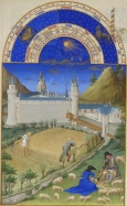 Month February with Zodiac Sign from the 15th century book of hours 'Très Riches Heures' Month February with Zodiac Sign from a Book of Hours