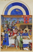 Month January with Zodiac Sign from the 15th century book of hours 'Très Riches Heures' Month January with Zodiac Sign from a Book of Hours