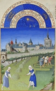 Month June with Zodiac Sign from the 15th century book of hours 'Très Riches Heures' Month June with Zodiac Sign from a Book of Hours